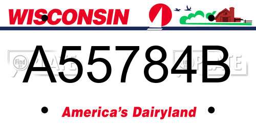 A55784B Wisconsin License Plate