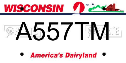 A557TM Wisconsin License Plate