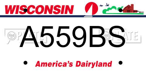 A559BS Wisconsin License Plate