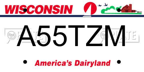 A55TZM Wisconsin License Plate