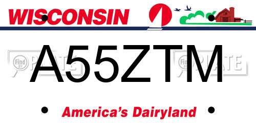A55ZTM Wisconsin License Plate