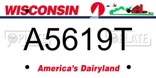 A5619T Wisconsin License Plate