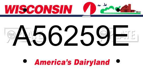 A56259E Wisconsin License Plate