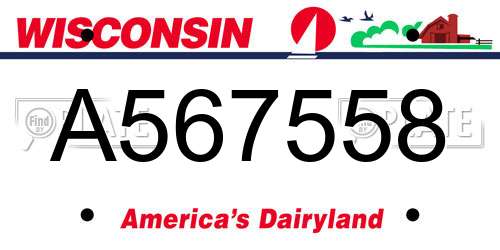 A567558 Wisconsin License Plate