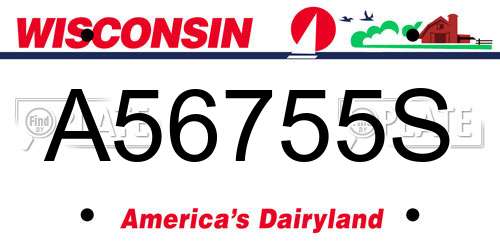 A56755S Wisconsin License Plate