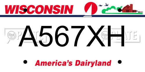 A567XH Wisconsin License Plate