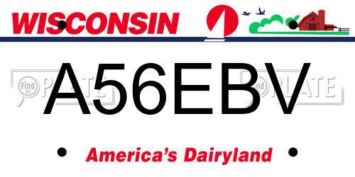A56EBV Wisconsin License Plate