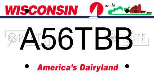 A56TBB Wisconsin License Plate
