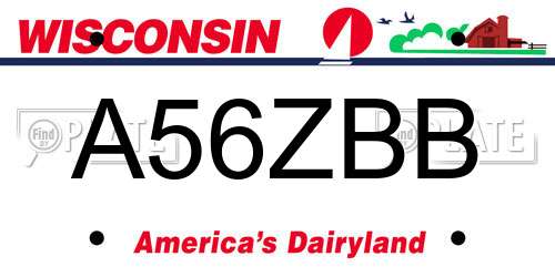 A56ZBB Wisconsin License Plate