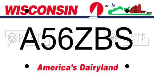 A56ZBS Wisconsin License Plate