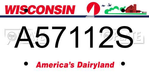 A57112S Wisconsin License Plate