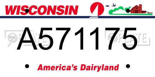 A571175 Wisconsin License Plate