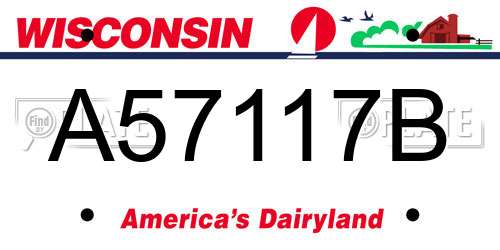 A57117B Wisconsin License Plate