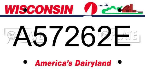 A57262E Wisconsin License Plate