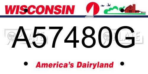 A57480G Wisconsin License Plate
