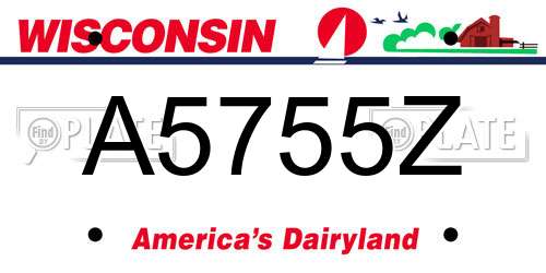 A5755Z Wisconsin License Plate