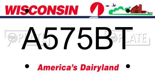 A575BT Wisconsin License Plate