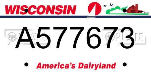 A577673 Wisconsin License Plate