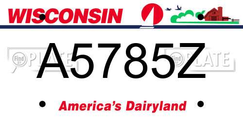 A5785Z Wisconsin License Plate