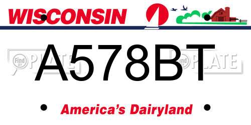 A578BT Wisconsin License Plate