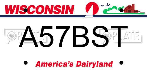A57BST Wisconsin License Plate