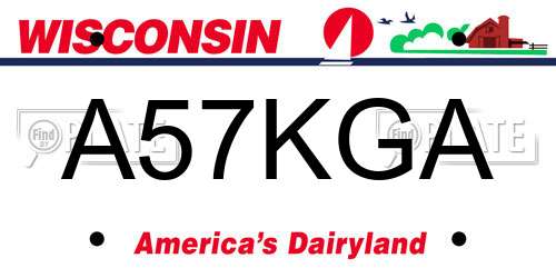 A57KGA Wisconsin License Plate