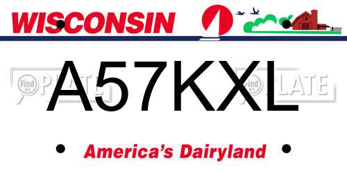 A57KXL Wisconsin License Plate