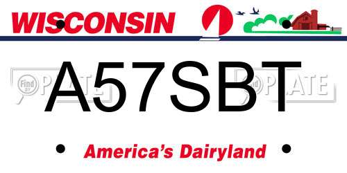 A57SBT Wisconsin License Plate