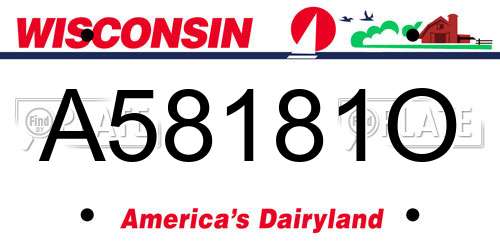 A58181O Wisconsin License Plate