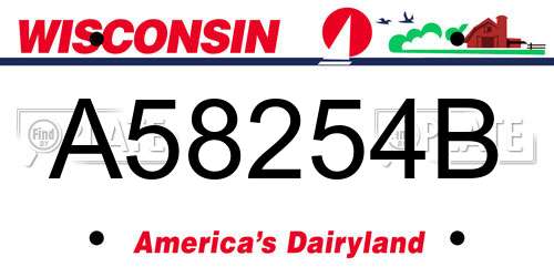 A58254B Wisconsin License Plate