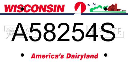 A58254S Wisconsin License Plate