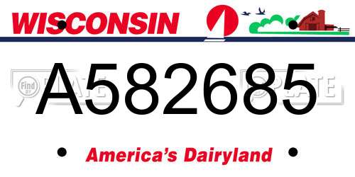 A582685 Wisconsin License Plate