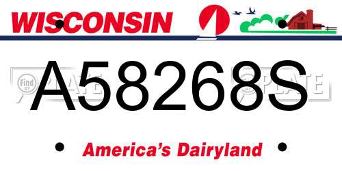 A58268S Wisconsin License Plate