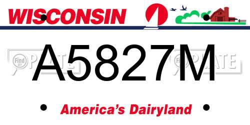 A5827M Wisconsin License Plate