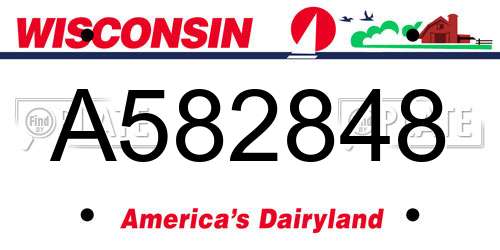 A582848 Wisconsin License Plate