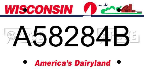A58284B Wisconsin License Plate