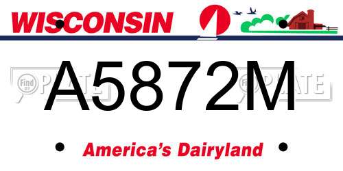 A5872M Wisconsin License Plate