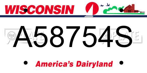 A58754S Wisconsin License Plate