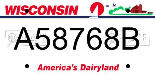A58768B Wisconsin License Plate