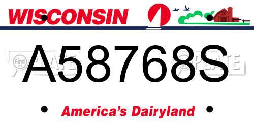 A58768S Wisconsin License Plate