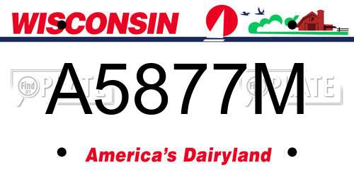 A5877M Wisconsin License Plate