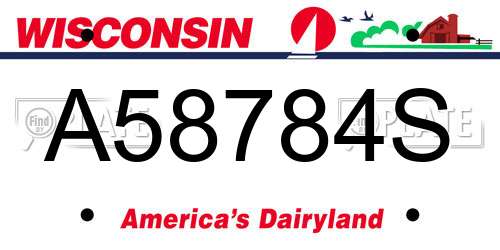 A58784S Wisconsin License Plate