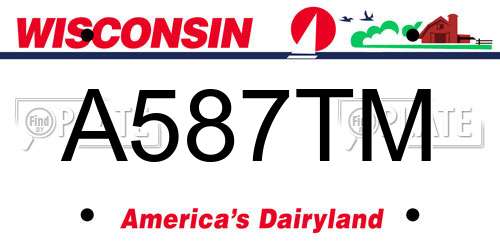 A587TM Wisconsin License Plate