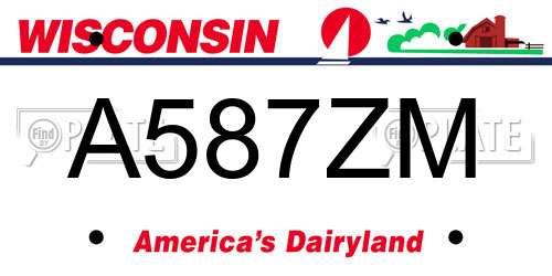 A587ZM Wisconsin License Plate