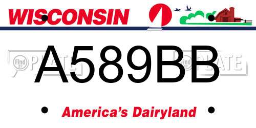 A589BB Wisconsin License Plate