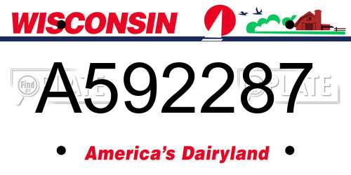 A592287 Wisconsin License Plate