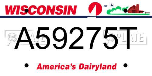 A59275T Wisconsin License Plate