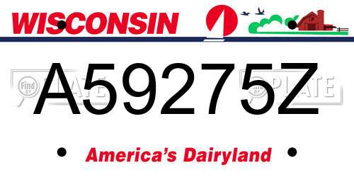 A59275Z Wisconsin License Plate