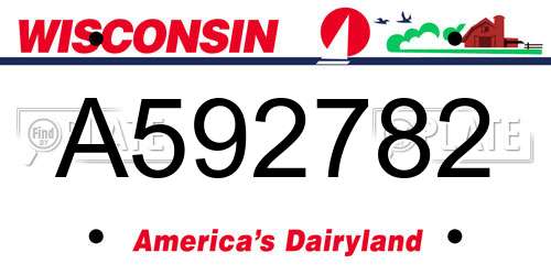 A592782 Wisconsin License Plate