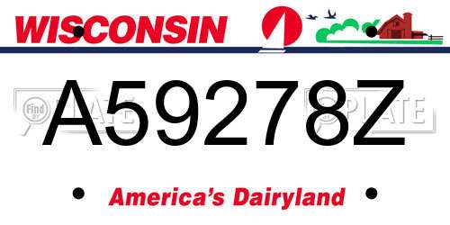 A59278Z Wisconsin License Plate